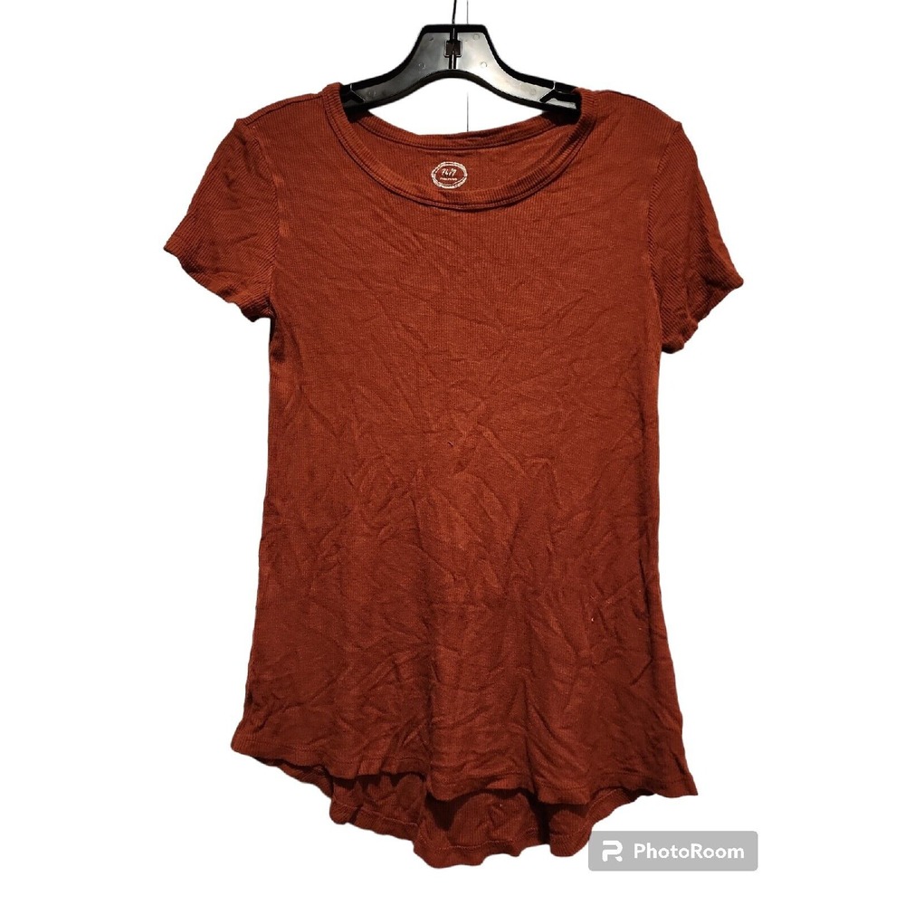 Maurices Ribbed T-Shirt Casual Short Sleeve Top Basic Tee XS